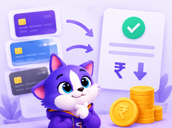 Borrower balancing loan and credit-card dues