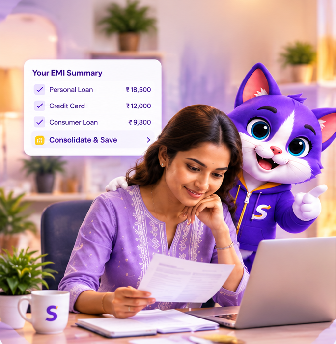A borrower reviewing existing EMIs and repayment options