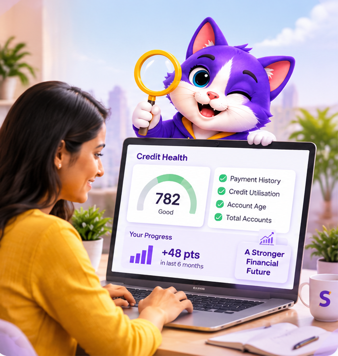 A borrower reviewing credit health and financial progress